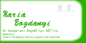 maria bogdanyi business card